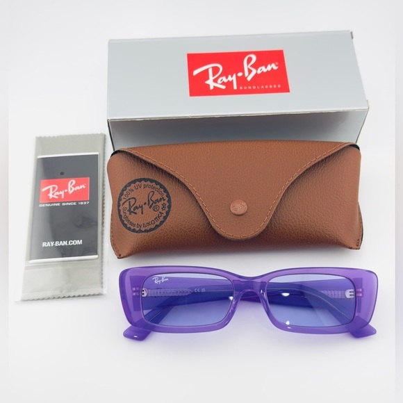 Ray-Ban Teru Bio Based Sunglasses RB4425 Transparent Purple Frame Violet Lenses main image 10